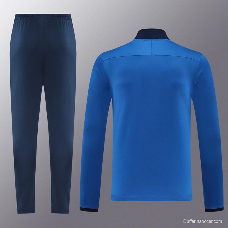2025 Nike Blue Full Hoodie Zipper Jacket +Long Pants