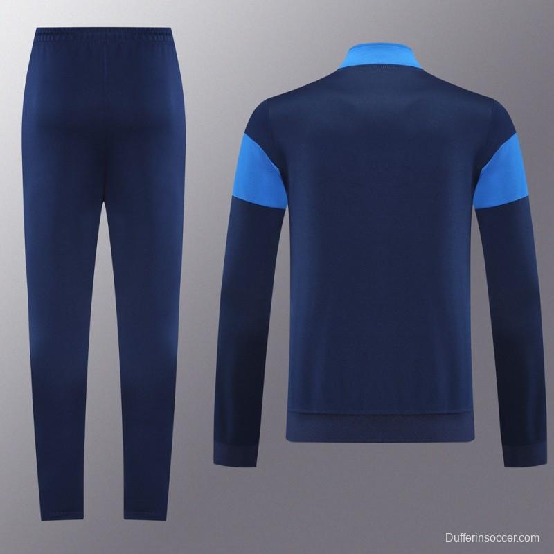 2025 Nike Blue/Navy Full Hoodie Zipper Jacket +Long Pants