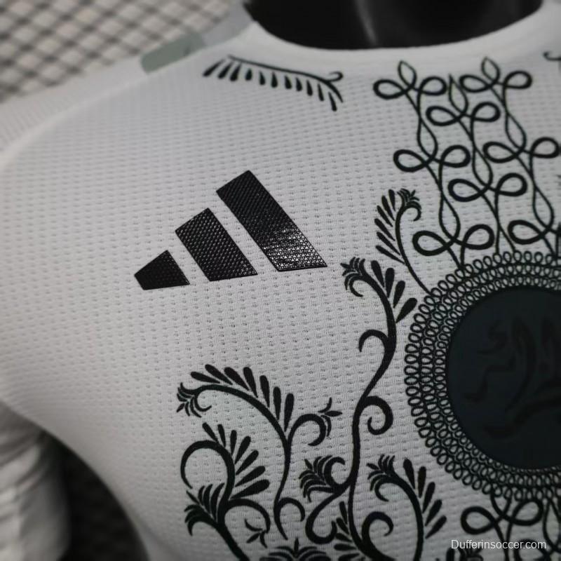 Player Version 2025 Algeria White with Traditional Pattern Jersey