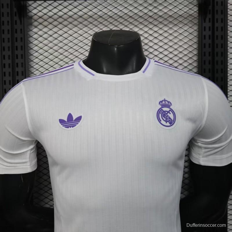 Player Version 25/26 Real Madrid White with Purple Trim Jersey