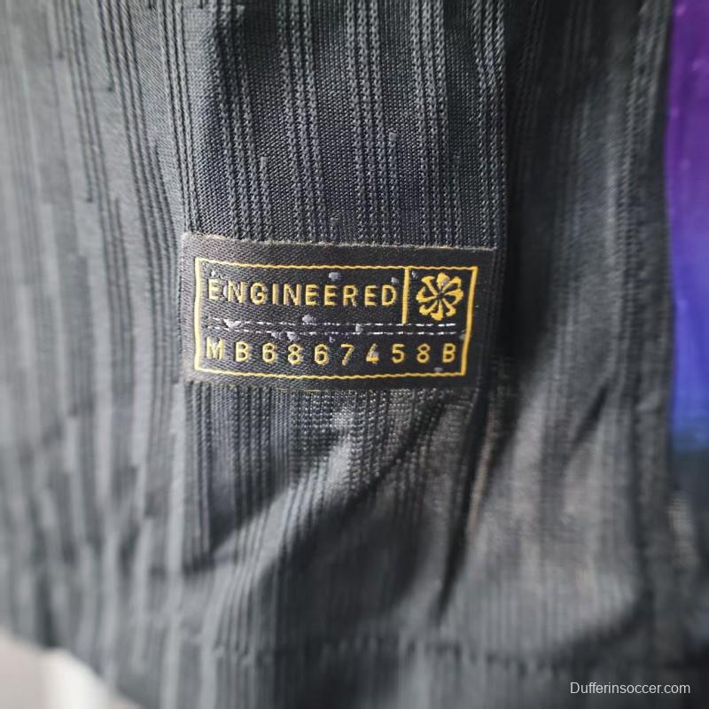 Player Version 2025 England Away Black Long Sleeve Jersey