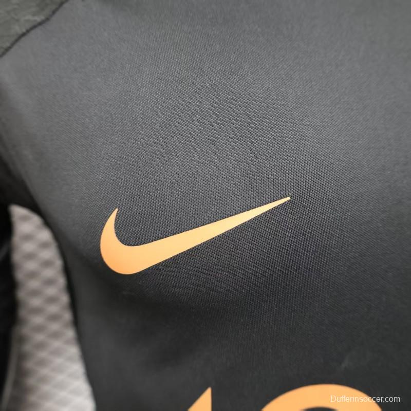 Player Version 25/26 Al-Ahli Black Champion Jersey With Golden Sponsor