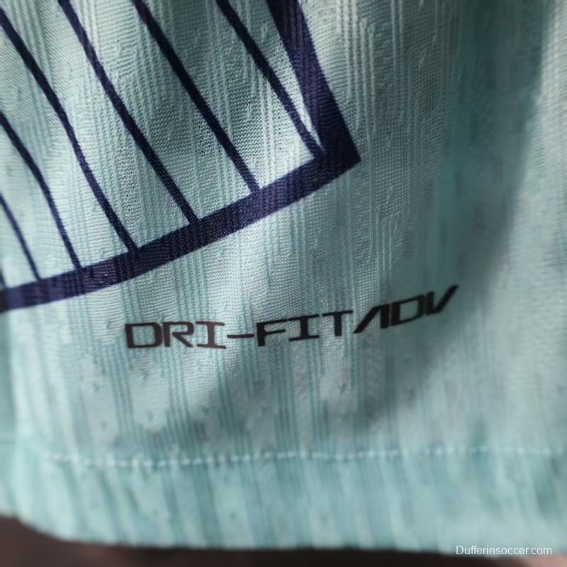 Player Version 25/26 FC Barcelona Light Blue with Vertical Pinstripe Pattern Jersey