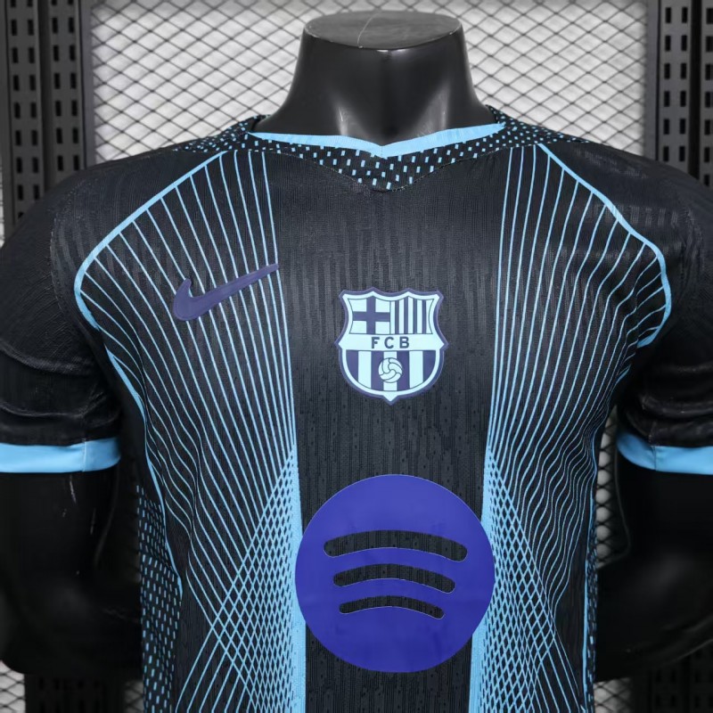 Player Version 25/26 FC Barcelona Black with Geometric Line Pattern Jersey