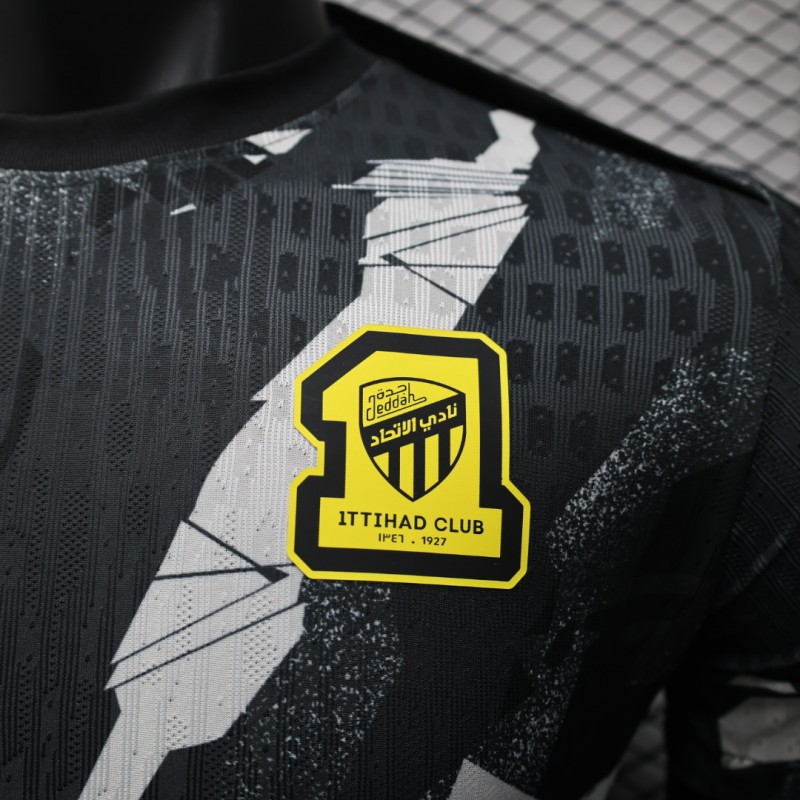 Player Version 25/26 FC 
Al-Ittihad Black with Abstract Camouflage Pattern Jersey