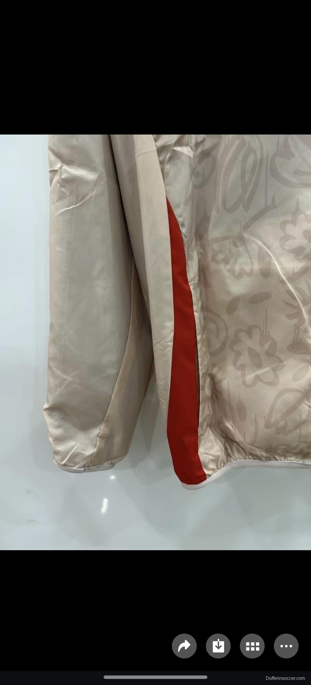 2025 Italy Light Blue/Beige with Floral Pattern Reversible Windbreaker