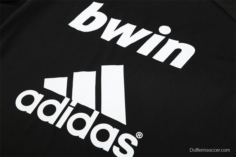 Retro 11/12 Real Madrid Black Half Zipper Jacket+Long Pants