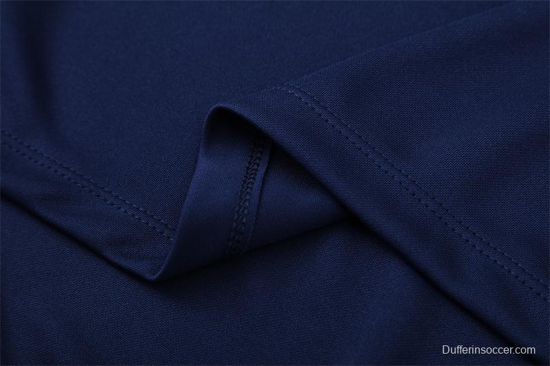 Retro 05/06 Real Madrid Royal Blue Half Zipper Jacket+Long Pants