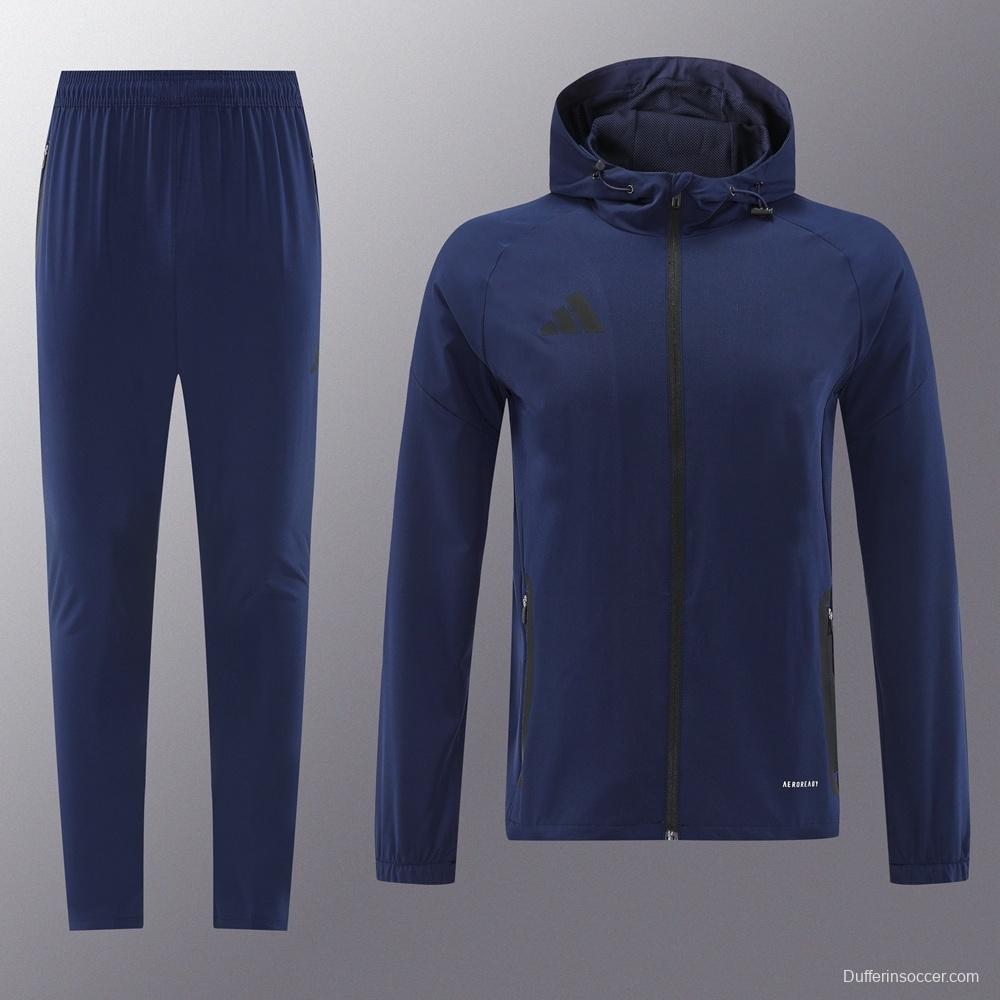 25/26 Adidas Navy Hoodie Full Zipper Jacket + Long Pants