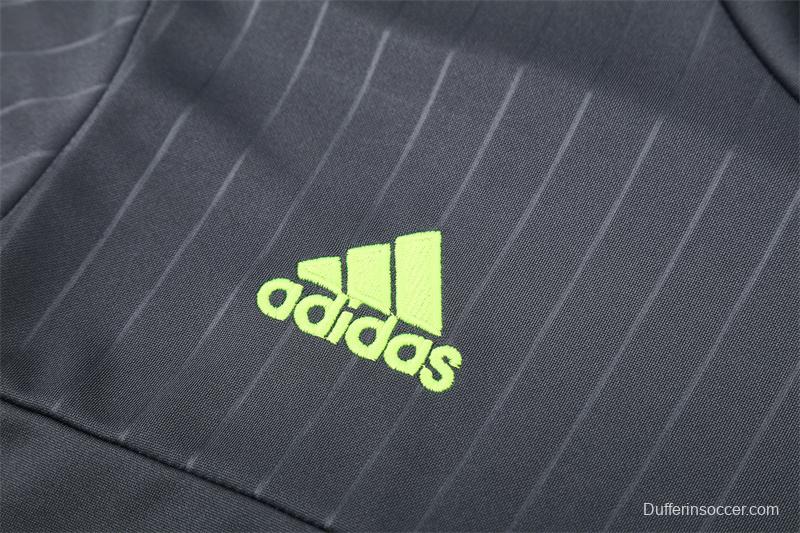 Retro 15/16 Real Madrid Dark Grey Half Zipper Jacket