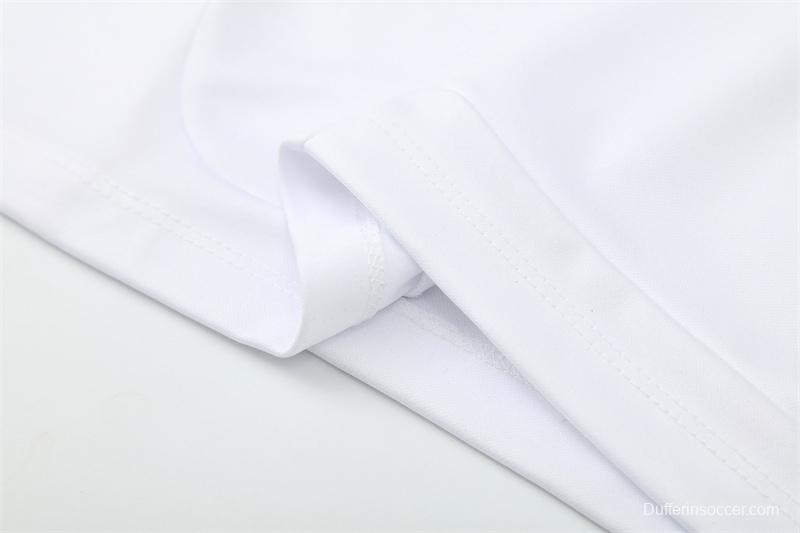 Retro 11/12 Real Madrid White Half Zipper Jacket