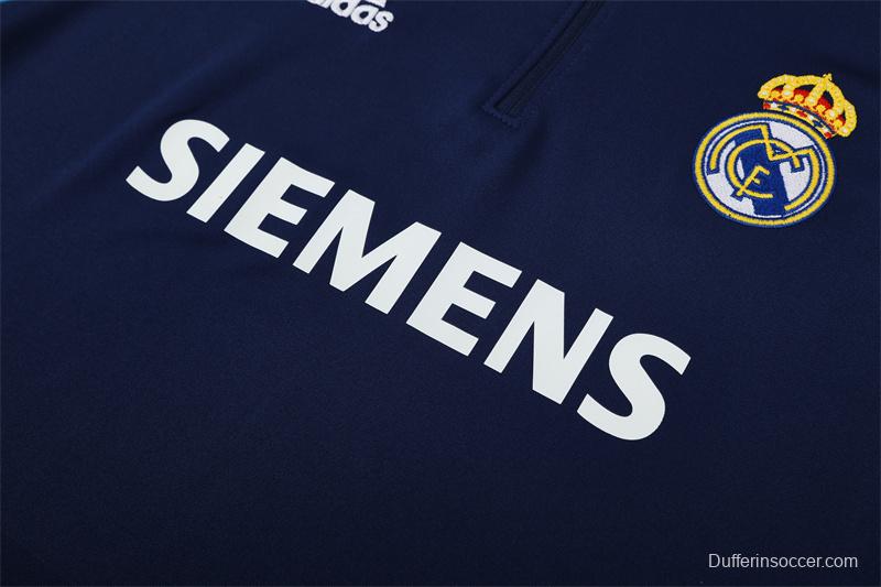 Retro 05/06 Real Madrid Royal Blue Half Zipper Jacket+Long Pants