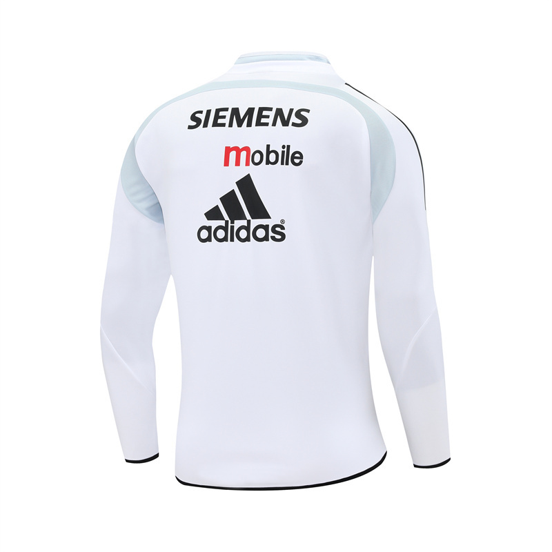 Retro 04/05 Real Madrid White Half Zipper Jacket