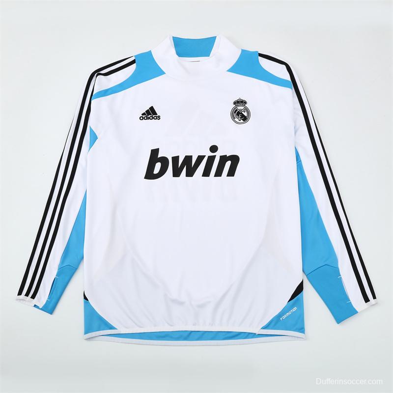 Retro 12/13 Real Madrid White/Blue Half Zipper Jacket