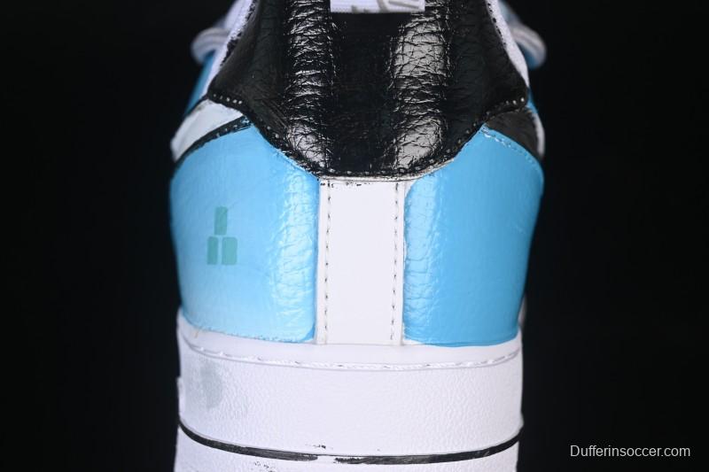 Nike Air Force 1'07 Low Hand-drawn Graffiti Electric Blue Tone Casual Sneakers - FB8917-300