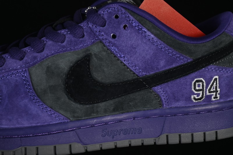 Nike Supreme Dunk SB Dunk Low Casual Skate Shoes Grey Purple - HQ8487-500