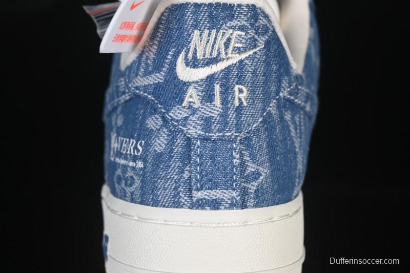 Nike Air Force 1'07 Low LV Collaboration White Denim Blue Casual Sneakers - YF9511-815