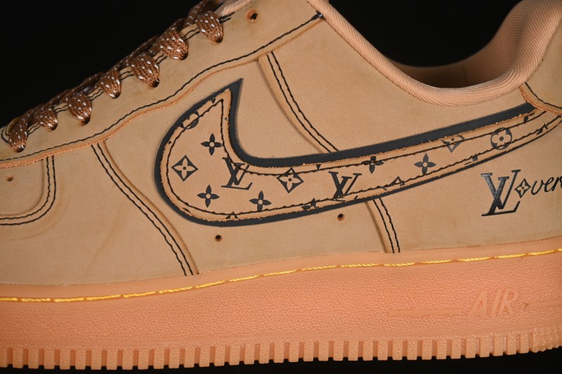 Nike Air Force 1 '07 Low LV Collaboration Wheat Print Casual Sneakers - DK0188-082