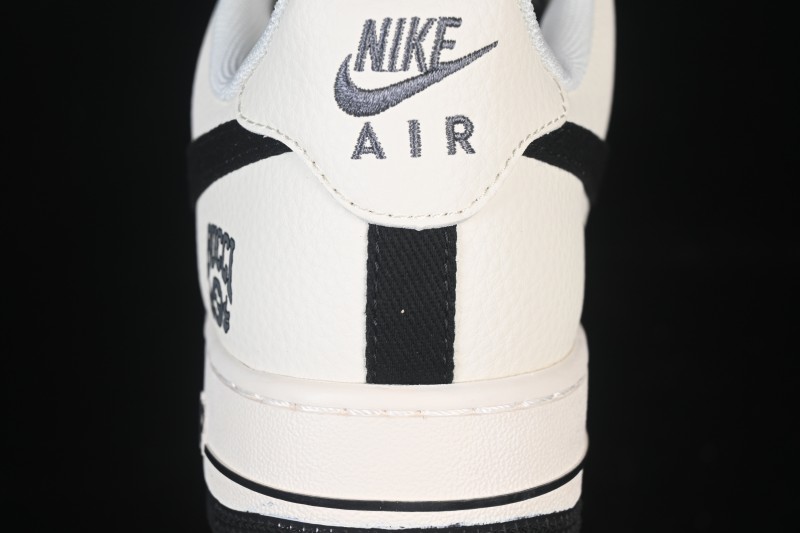 Nike Air Force 1 '07 Low Gucci Collaboration Off-White Black Canvas Hook Low-Top Casual Sneakers - XD2588-605