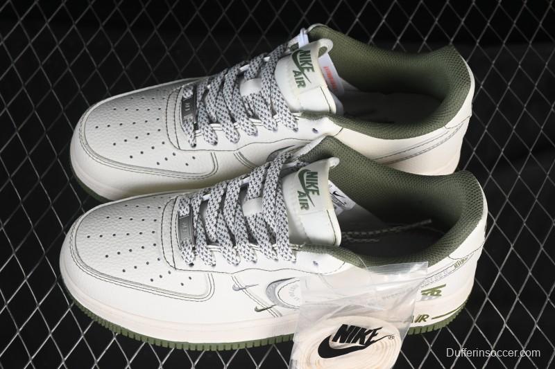 Nike Air Force 1 '07 Low Burberry Collaboration Military Green Embroidery Casual Sneakers - JP8028-003