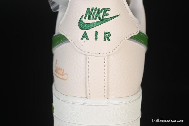 Nike Air Force 1 '07 Low Gucci Collaboration White Brown Green Casual Sneakers - YF9511-804