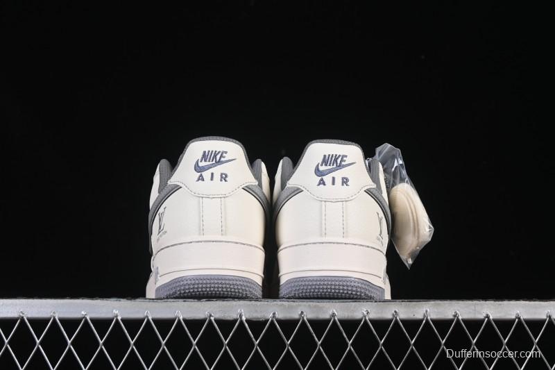 Nike Air Force 1 '07 Low LV Collaboration Printed Beige Swoosh Casual Low-Top Sneakers - HH7518-079