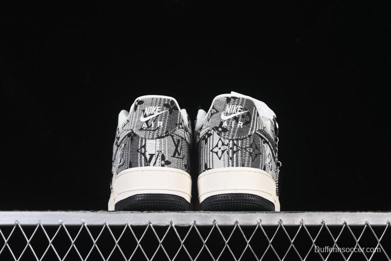 Nike Air Force 1 '07 Low LV Collaboration Gray Floral Canvas Casual Sneakers - DF0188-077