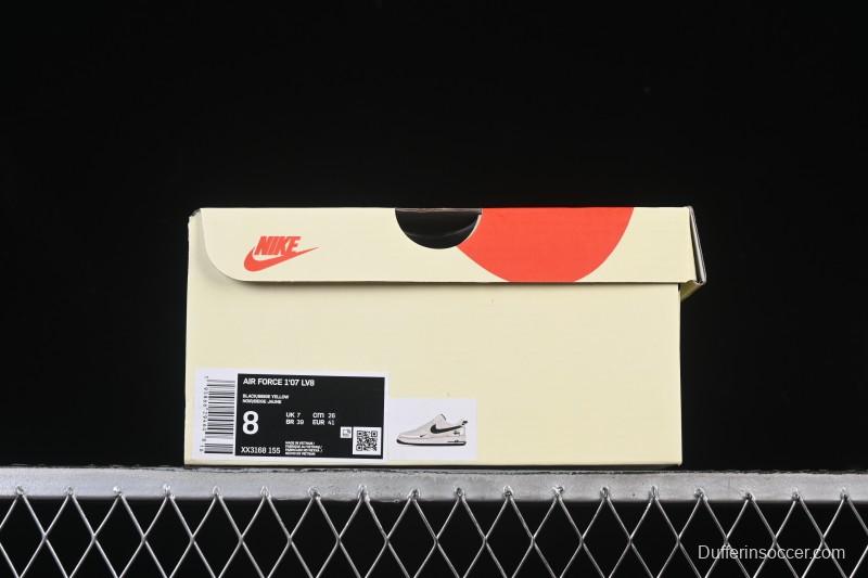 Nike Air Force 1 '07 Low Stussy Collaboration Beige Black Canvas Casual Sneakers - XX3168-155