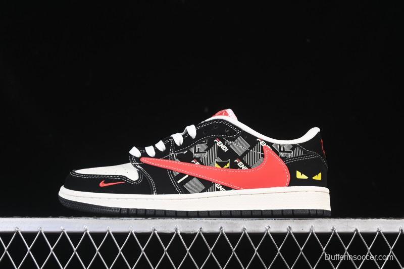 Nike Travis Scott x Fragment Design x Air Jordan 1 Low OG SP AJ1 Low Top Casual Sneakers - XS2025-078