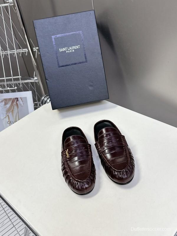 Saint Laurent 2025 SS Classic Loafer Mule Flats - KFY00320