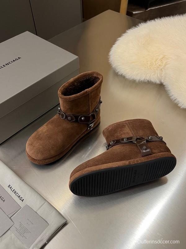Balenciaga Fall Winter 2025 Buckle Studded Snow Boots - LY00300