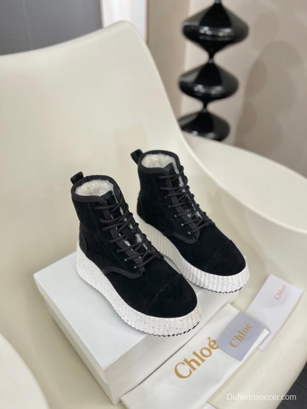 Chloe 2025 SS New Snow Boots with Imported Suede and Genuine Wool - LY00350