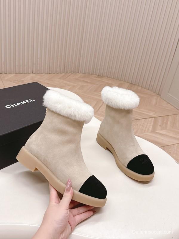 Chanel 2025/SS New Fur Snow Boots with Thick Sole - KFY00350