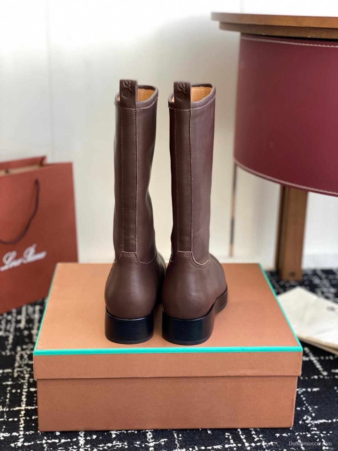 Brunello Cucinelli Classic Spring BC Calfskin High Top Thick Sole Riding Boots Long Boots - KFY00450