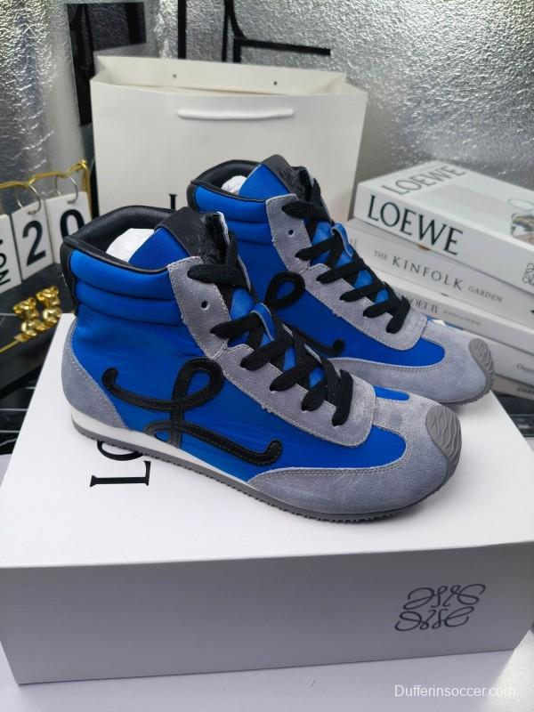 LOEWE High-Top German Training Sneakers Retro Fashion Casual White Shoes - LY00330