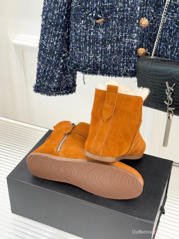 ALAIA Minimalist Side Zipper Retro Snow Boots - KFY00320