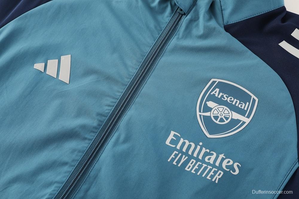 25/26 Arsenal Blue Full Zipper Jacket+Long Pants S-3XL