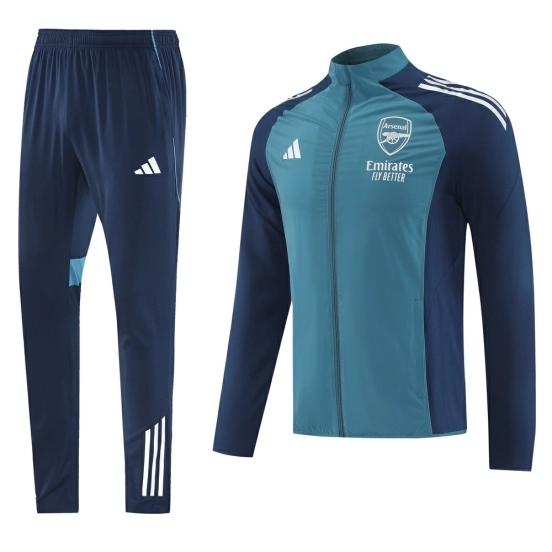 25/26 Arsenal Blue Full Zipper Jacket+Long Pants S-3XL