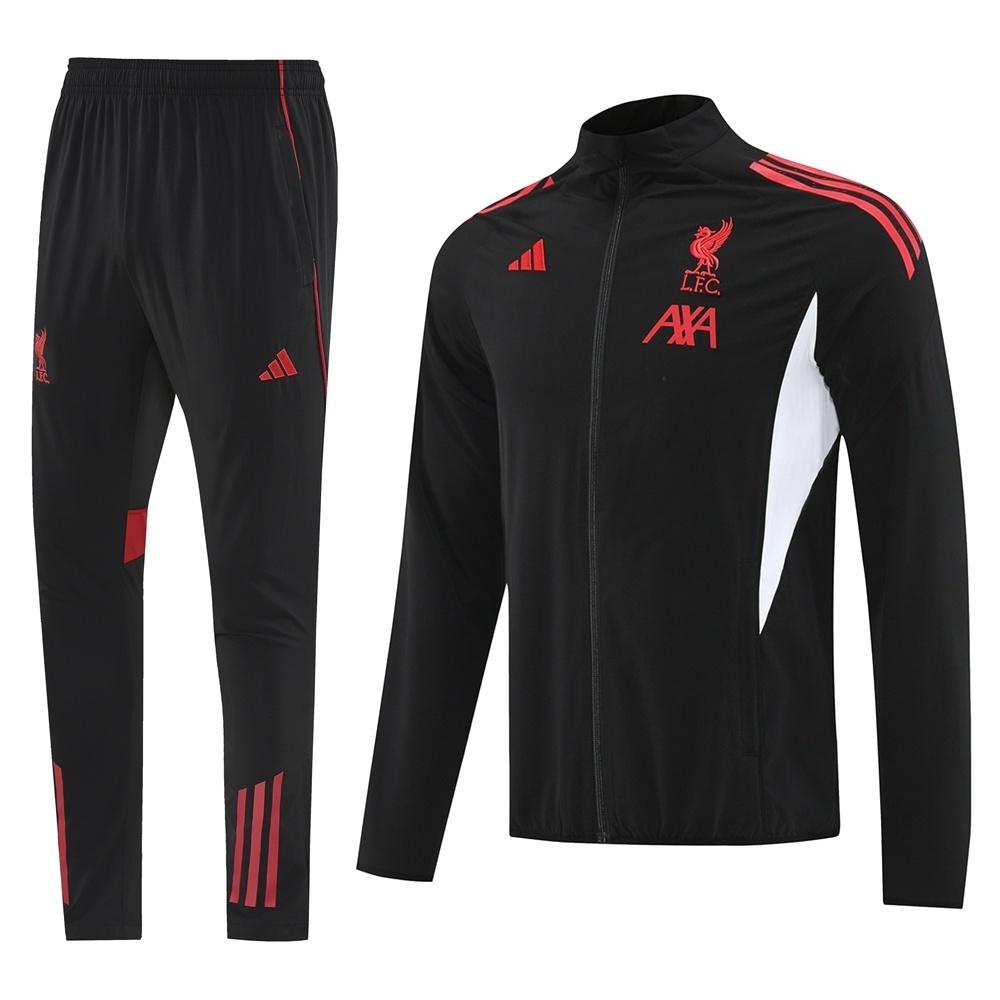 25/26 Liverpool Black S-2XL Half Zipper Jacket+Long Pants
