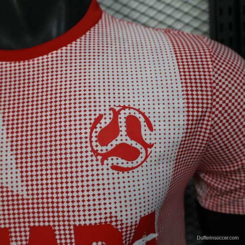 2025 Player Version  Canada Away White with Red Halftone Gradient Pattern World Cup Commemorative Jersey