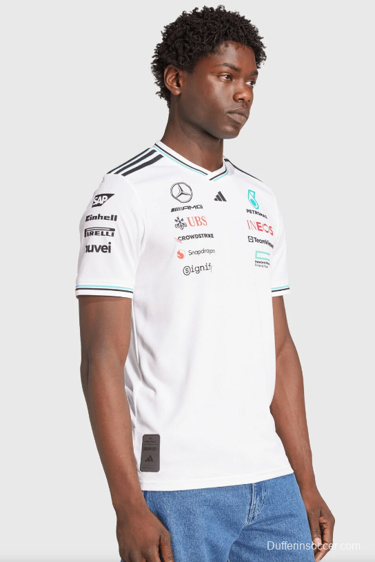 2026 F1 Mercedes-AMG Petronas F1 Team White with Teal and Black Trim Jersey