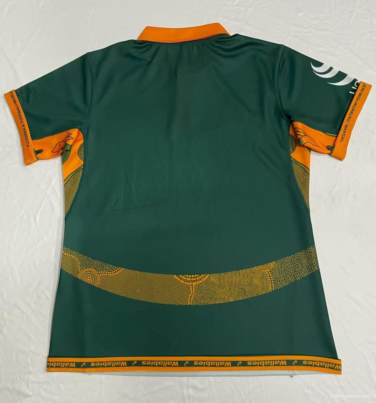 2026 Australia Wallabies Green with Indigenous Art Design Jersey
