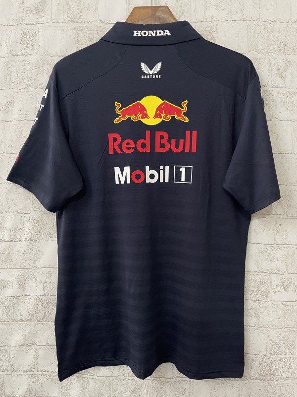 2026 F1 Oracle Red Bull Racing Navy with Red Stripes Polo Shirt