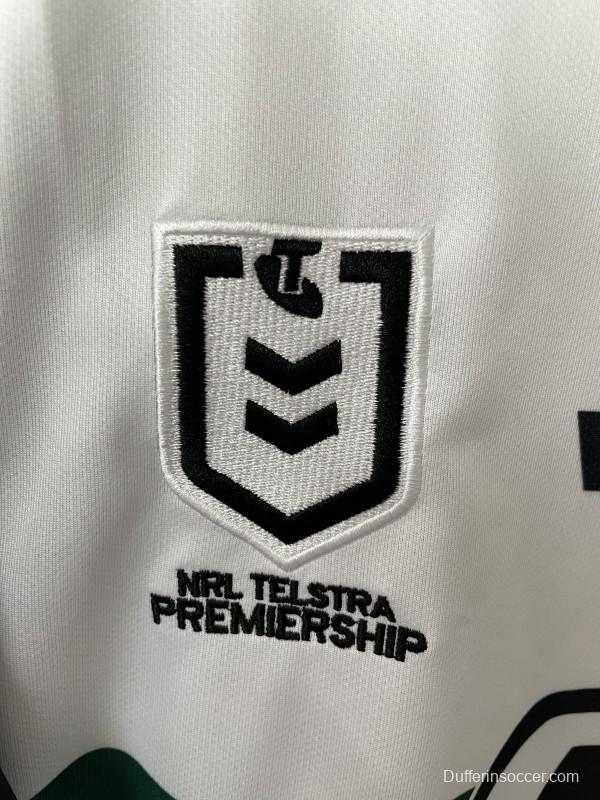 25/26 South Sydney Rabbitohs White with Green Red Stripes and Navy Mace Jersey