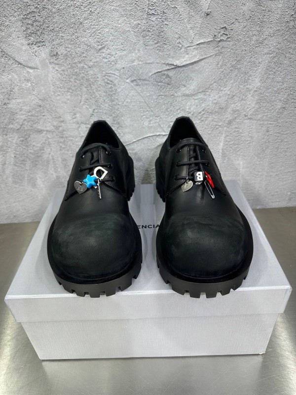 Adidas Derby Shoe, Slightly Asymmetrical Round Toe Lace-Up, Imported Cowhide Leather - AS00460