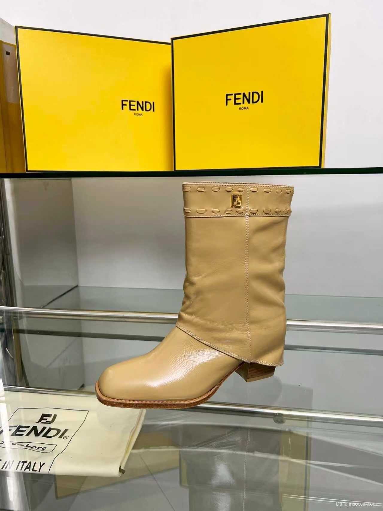 Fendi 2025 SS Straight-leg Boots with Wide Heel - LY00440/LY00510