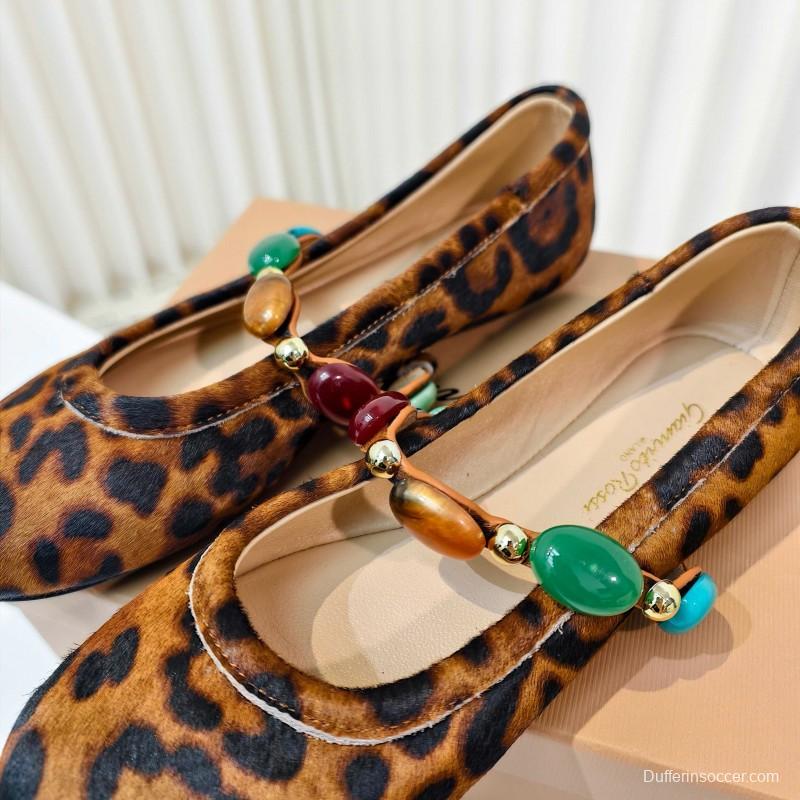 Gianvito Rossi Bohemian Style Turquoise Flat Ballet Shoes - LY00320