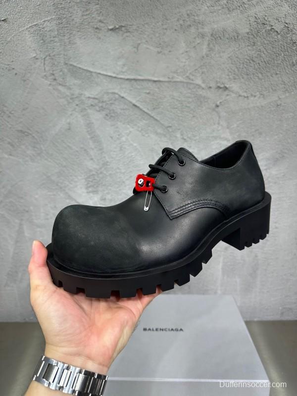 Adidas Derby Shoe, Slightly Asymmetrical Round Toe Lace-Up, Imported Cowhide Leather - AS00460