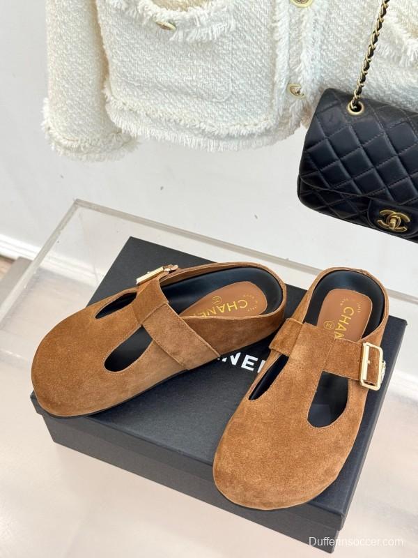 Chanel 2025 SS Minimalist Retro Birkenstock Sandals Half-Drag - KFY00280