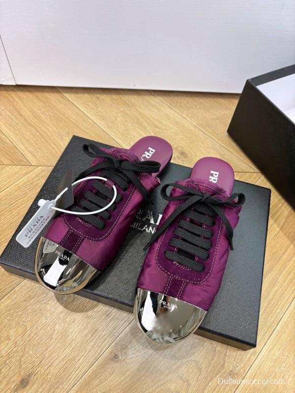 Prada Metal Toe Thin Sole Trainer Casual Shoes - LY00270